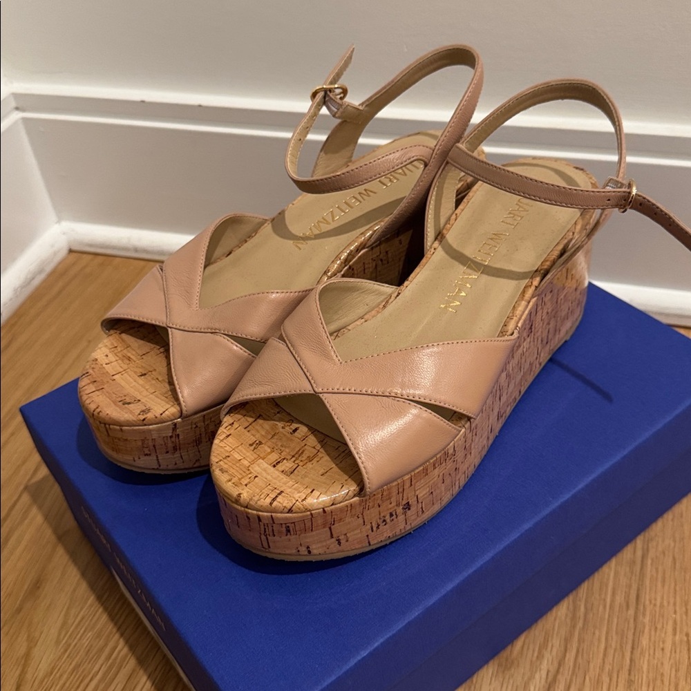 Stuart Weitzman Nude Platform Sandals Brand New
